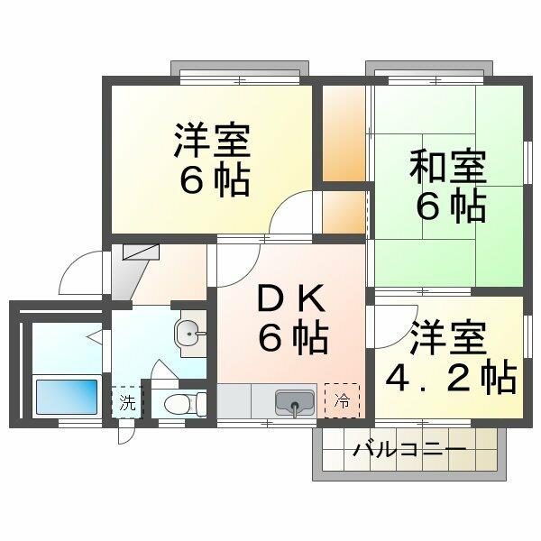 イワサキハイツ｜兵庫県神戸市西区王塚台１丁目(賃貸アパート3DK・2階・48.84㎡)の写真 その2