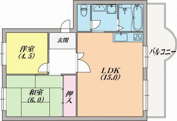 兵庫県神戸市北区甲栄台１丁目(賃貸マンション2LDK・3階・57.16㎡)の写真 その2