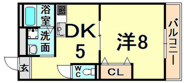 兵庫県尼崎市南竹谷町１丁目(賃貸マンション1DK・1階・32.00㎡)の写真 その2