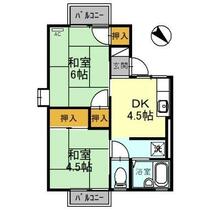 ハイム松が丘 201 ｜ 石川県加賀市松が丘１丁目（賃貸アパート2DK・2階・34.89㎡） その2