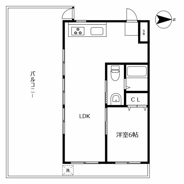 ハッピーハイツ 403｜徳島県徳島市南昭和町４丁目(賃貸マンション1LDK・4階・45.00㎡)の写真 その2