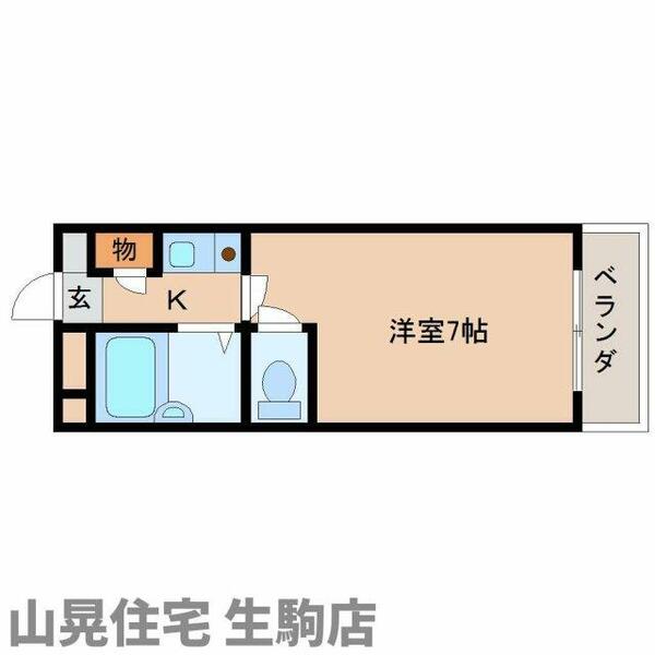 奈良県生駒市辻町(賃貸マンション1K・4階・20.25㎡)の写真 その2