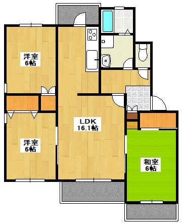 兵庫県姫路市新在家４丁目(賃貸マンション3LDK・2階・76.65㎡)の写真 その2