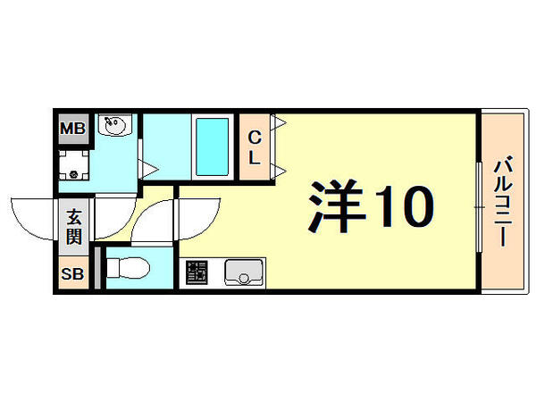 兵庫県西宮市中前田町(賃貸マンション1R・4階・27.88㎡)の写真 その2