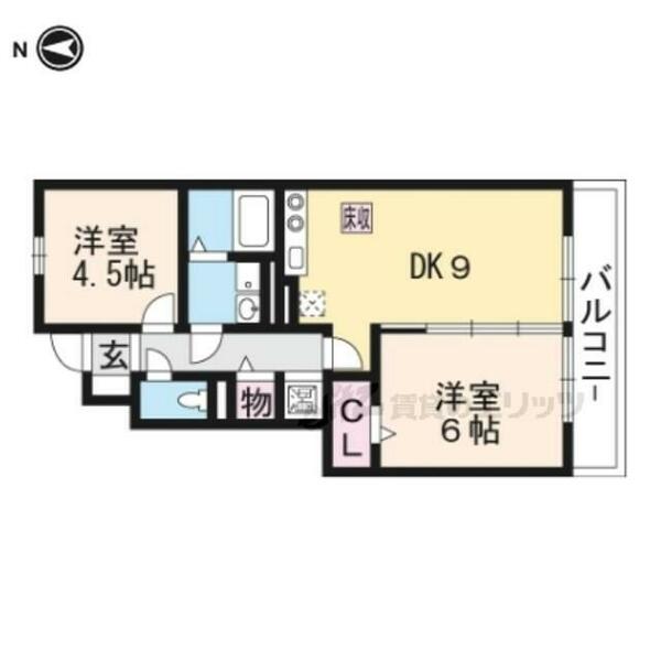 滋賀県大津市和邇高城(賃貸アパート2DK・1階・47.95㎡)の写真 その2