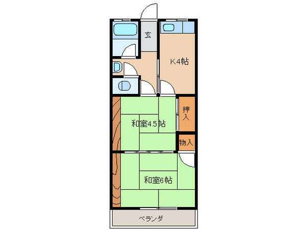 三重県伊勢市下野町(賃貸マンション2DK・1階・41.16㎡)の写真 その2