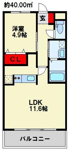 ａｌａｉｓｅ（アレーズ） 203｜福岡県遠賀郡水巻町二東１丁目(賃貸アパート1LDK・2階・40.00㎡)の写真 その2