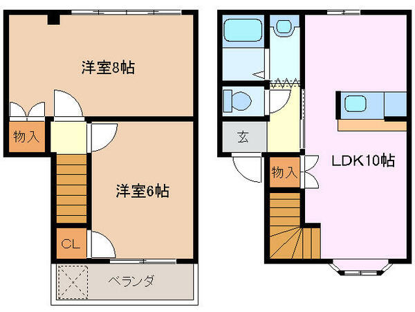 三重県桑名市大字額田(賃貸テラスハウス2LDK・--・58.00㎡)の写真 その2