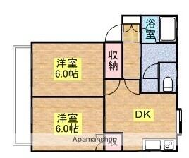 レストハイツ 101｜栃木県那須塩原市西栄町(賃貸アパート2DK・1階・43.47㎡)の写真 その2