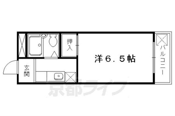 サンヴェール上高野 205｜京都府京都市左京区上高野北田町(賃貸アパート1K・2階・18.00㎡)の写真 その2