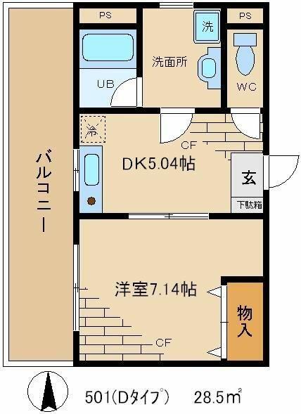 Ｔ’Ｓマンション 501｜東京都台東区浅草３丁目(賃貸マンション1DK・5階・28.50㎡)の写真 その2