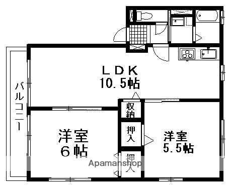 サンモールⅡ 202｜熊本県玉名市河崎(賃貸アパート2LDK・2階・49.85㎡)の写真 その2