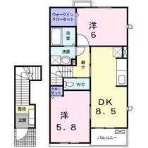 アヴェニュー 203 ｜ 石川県加賀市作見町（賃貸アパート2DK・2階・52.53㎡） その2