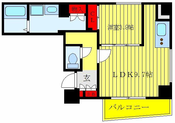 シエルトゥールロジュマン 404｜東京都北区赤羽２丁目(賃貸マンション1LDK・4階・38.97㎡)の写真 その2