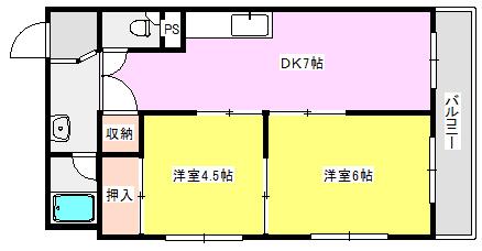 兵庫県明石市魚住町清水(賃貸マンション2DK・2階・40.00㎡)の写真 その2