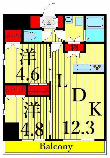 ＲＯＸＩＳ日暮里 902｜東京都荒川区東日暮里５丁目(賃貸マンション2LDK・9階・50.50㎡)の写真 その2