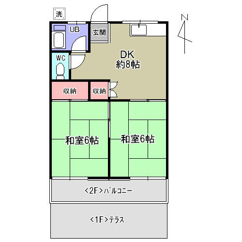 芝富士コーポＢ棟 205｜埼玉県川口市芝富士２丁目(賃貸アパート2DK・2階・36.50㎡)の写真 その2