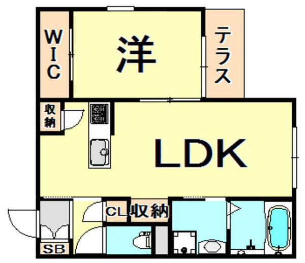 ヘーベルレーブ 105｜兵庫県西宮市小松町１丁目(賃貸マンション1LDK・1階・42.71㎡)の写真 その2