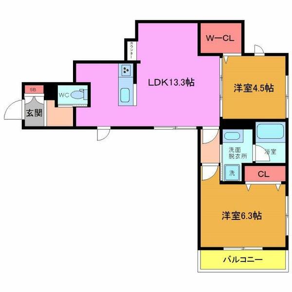 ＹＡＭＡＳＡＮ｜千葉県浦安市堀江１丁目(賃貸マンション2LDK・1階・59.57㎡)の写真 その2