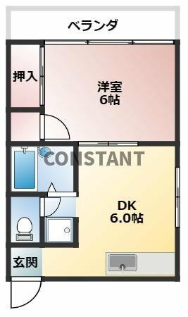 ベルハイツ 101｜徳島県徳島市庄町５丁目(賃貸マンション1DK・1階・28.90㎡)の写真 その2