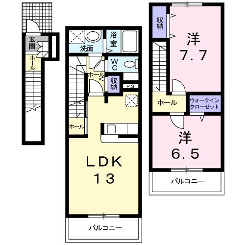 三重県四日市市中川原１丁目(賃貸アパート2LDK・2階・73.02㎡)の写真 その2