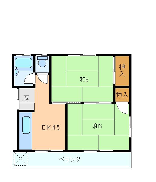 赤羽ハイツ 2-W｜兵庫県神戸市垂水区星陵台５丁目(賃貸アパート2DK・2階・36.00㎡)の写真 その2