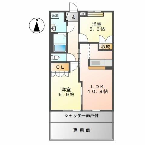 ジョイ　パティオ 101｜愛知県一宮市小信中島字萱場(賃貸アパート2LDK・1階・54.00㎡)の写真 その2