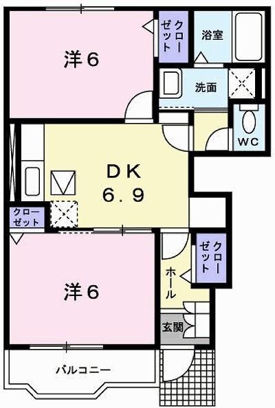 兵庫県姫路市勝原区熊見(賃貸アパート2DK・1階・46.22㎡)の写真 その2