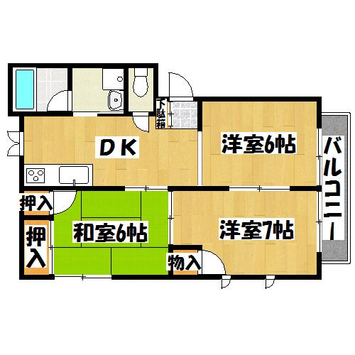 兵庫県神戸市垂水区青山台３丁目(賃貸アパート3DK・1階・52.28㎡)の写真 その2