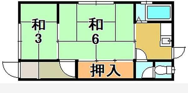 第一富士荘 103｜兵庫県神戸市垂水区泉が丘５丁目(賃貸アパート2K・1階・25.92㎡)の写真 その2