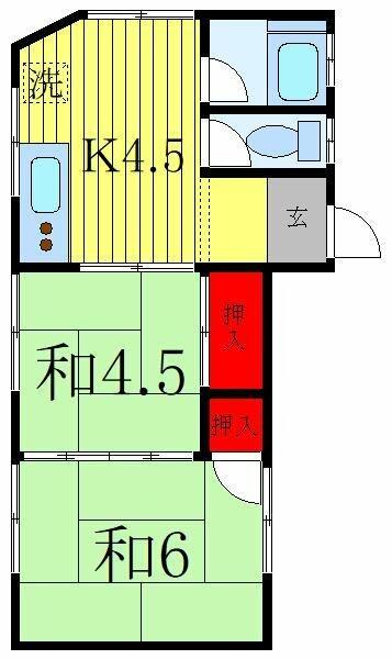 東京都北区中十条１丁目(賃貸アパート2K・2階・34.00㎡)の写真 その2