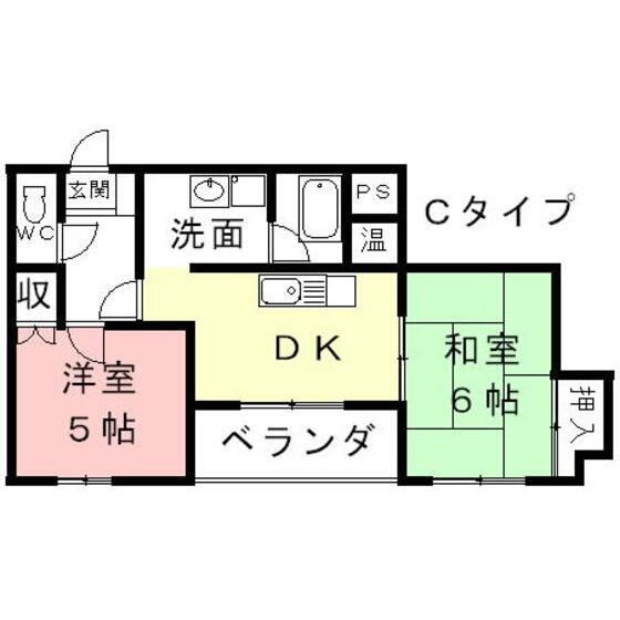 ＡＲＴ　ＳＱＵＡＲＥ（アートスクエア） 3C｜岐阜県岐阜市金町１丁目(賃貸アパート2DK・3階・41.29㎡)の写真 その2