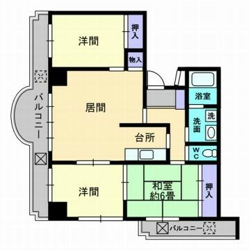 愛媛県松山市一番町１丁目(賃貸マンション3LDK・7階・71.19㎡)の写真 その2