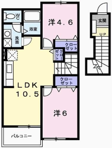 兵庫県姫路市御国野町御着(賃貸アパート2LDK・2階・51.67㎡)の写真 その2