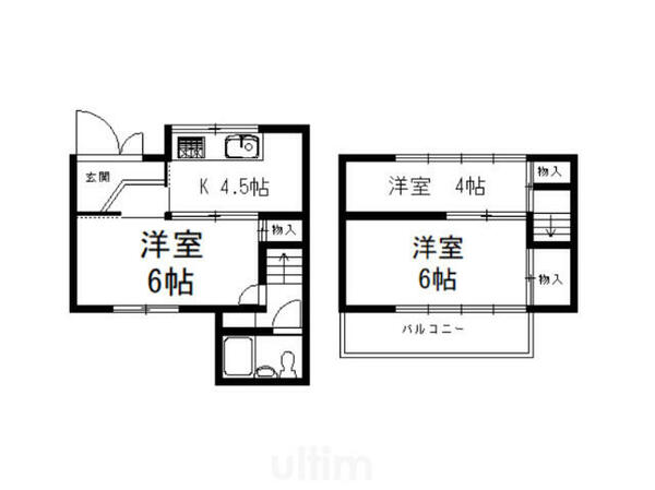 庚申町貸家｜京都府京都市伏見区向島庚申町(賃貸一戸建3DK・--・47.19㎡)の写真 その2