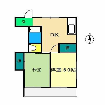 エスポアールＫＮＡ 302｜高知県高知市大津(賃貸アパート2DK・3階・41.41㎡)の写真 その2