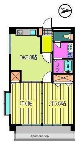 愛媛県松山市松末１丁目(賃貸マンション2DK・5階・43.74㎡)の写真 その2