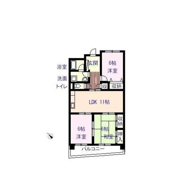 エクセレンス下屋敷Ⅱ 401｜長崎県長崎市葉山１丁目(賃貸マンション3LDK・4階・64.92㎡)の写真 その2