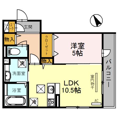 兵庫県姫路市北今宿２丁目(賃貸アパート1LDK・1階・42.72㎡)の写真 その2