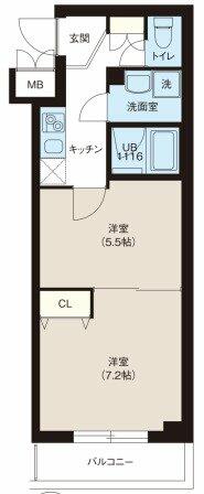 レオーネ志村坂上 403｜東京都板橋区坂下１丁目(賃貸マンション2K・4階・35.53㎡)の写真 その2