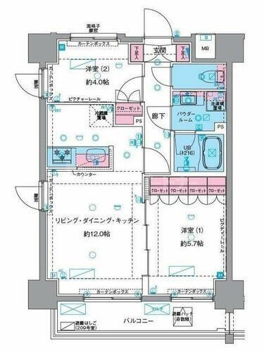 同じ建物の物件間取り写真 - ID:213106783235