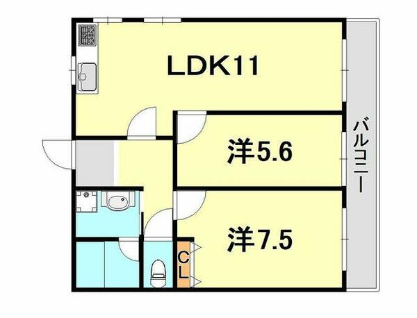 ホップス板宿 501｜兵庫県神戸市須磨区大田町４丁目(賃貸マンション2LDK・5階・58.16㎡)の写真 その2