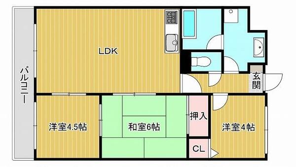 ピースフル本山 302｜兵庫県神戸市東灘区本山中町２丁目(賃貸マンション3LDK・3階・56.78㎡)の写真 その2