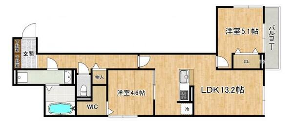 兵庫県神戸市東灘区住吉宮町１丁目(賃貸アパート2LDK・3階・59.07㎡)の写真 その2