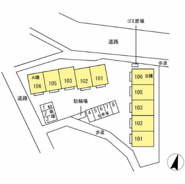 エルパラシオＢ 105｜千葉県八千代市村上(賃貸テラスハウス3LDK・--・80.59㎡)の写真 その4