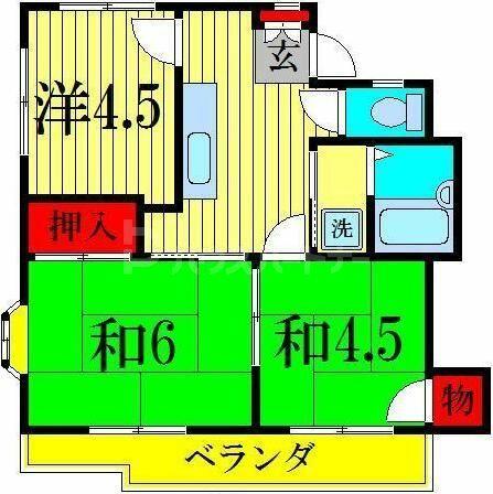 六木パークハイツ 301｜東京都足立区六木１丁目(賃貸マンション3K・3階・43.72㎡)の写真 その2