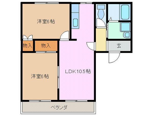 三重県津市河芸町中別保(賃貸アパート2LDK・1階・49.60㎡)の写真 その2