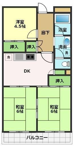 Ｒｉｃｏｒｓｏ　ＪＯＹＡＭＡ 302｜高知県高知市城山町(賃貸マンション3DK・3階・54.00㎡)の写真 その2