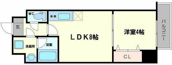 グランパシフィック中川｜大阪府大阪市生野区中川４丁目(賃貸マンション1LDK・9階・30.01㎡)の写真 その2