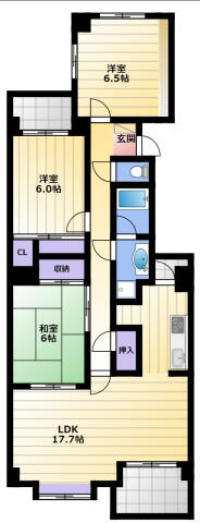 佐鳴湖パークタウン１２号棟 503｜静岡県浜松市中央区富塚町(賃貸マンション3LDK・5階・80.78㎡)の写真 その2